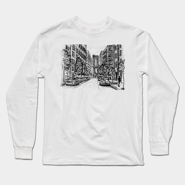 NYC Dumbo Brooklyn Long Sleeve T-Shirt by TeesAndTheCities